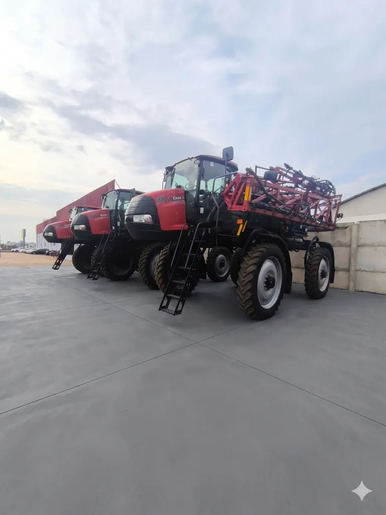 Equipamento de pulverização terrestre da Lavra Agro em operação agrícola